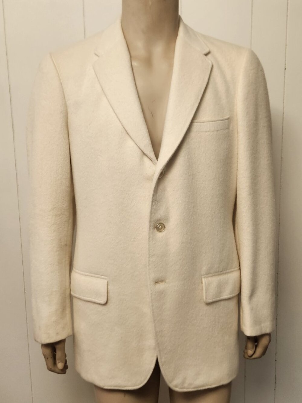 ivory mohair 41R men's sport coat vintage custom Hong Kong